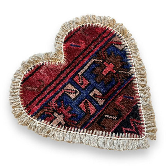 "Heartwarming Décor: Persian Vintage Carpet Shaped like Heart" - EnchantedFortune